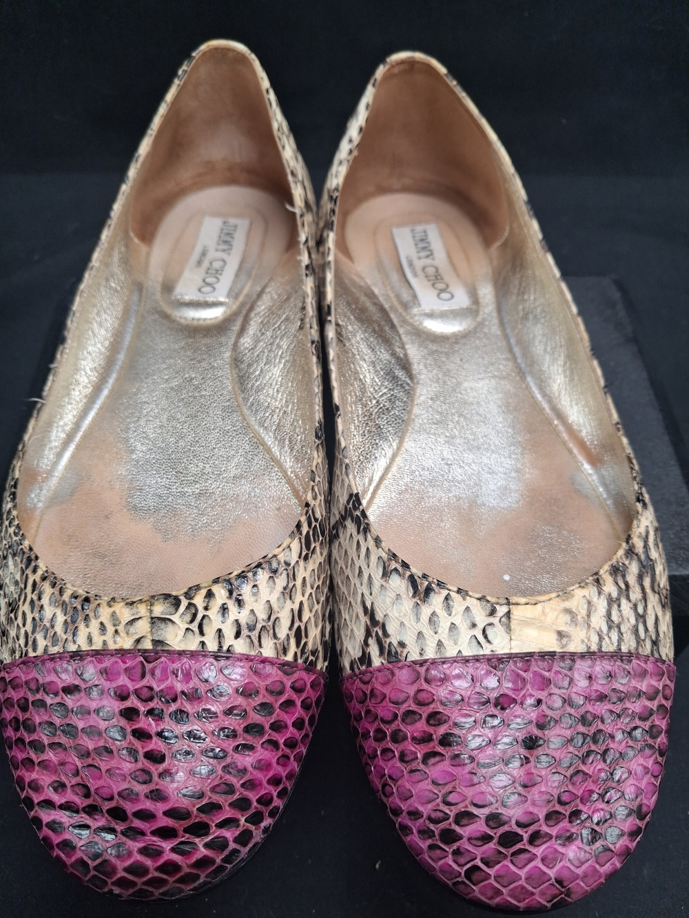 Jimmy Choo Women's Python Ballet Flats - Pink & Natural
